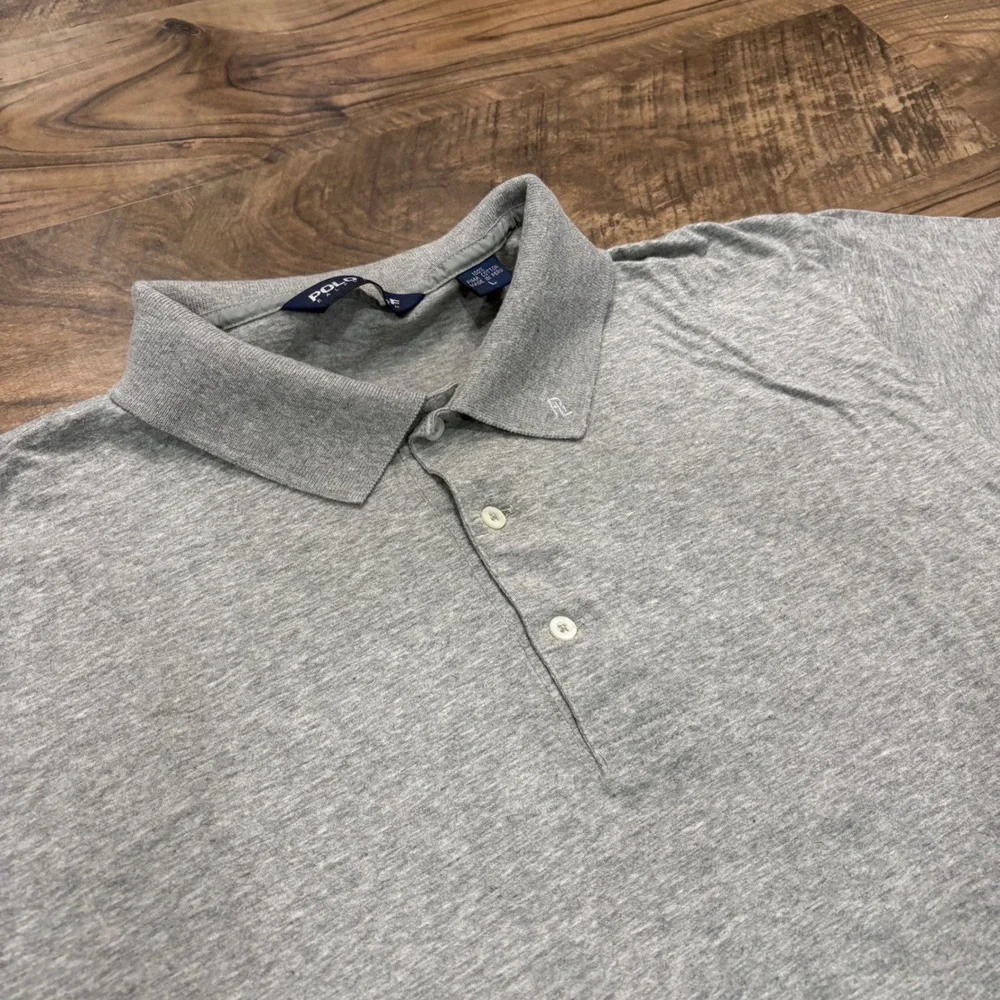 Vintage Polo Ralph Lauren Polo Mens Large Grey Polo Golf Pima Cotton 90s Shirt